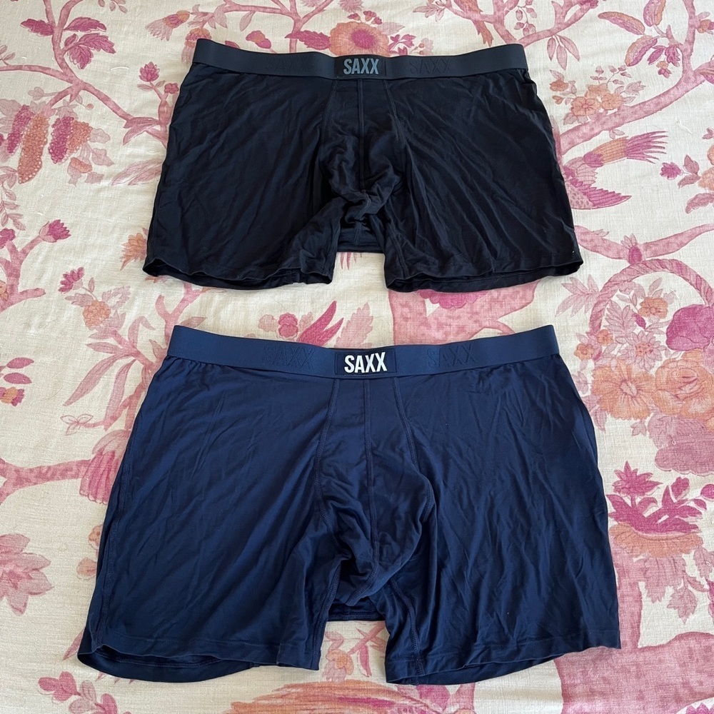 SAXX Vibe Super Soft Boxer Brief Set of 2 in Navy and Black Size XXL NWOT